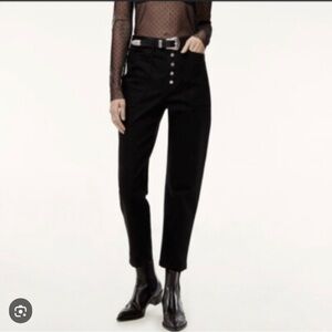Aritzia Wilfred Free Button Front Mom Jeans Size 6 Tapered Black Slim New NO Tag